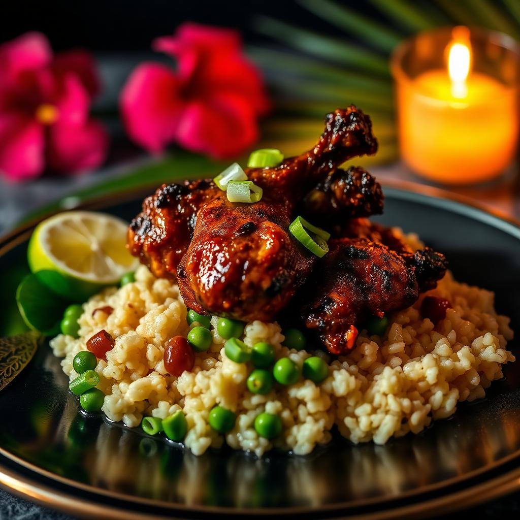 Jerk Chicken with Rice & Peas